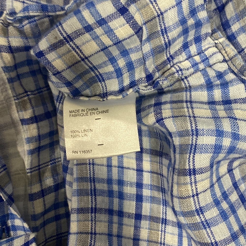 NWOT! Zachary Prell Linen Plaid Button Up - Picture 6 of 7